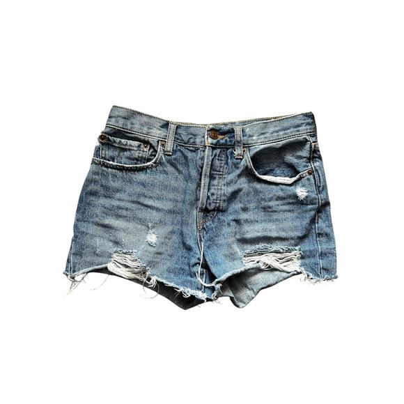 Free People We The Free Sofia Distressed Denim Shorts - Picture 1 of 4